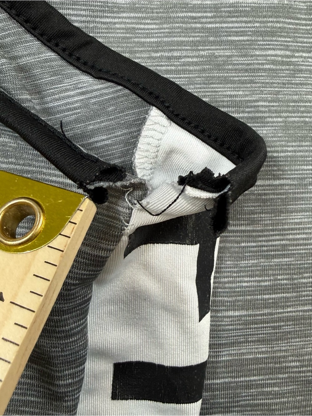 Toddler Hooded One-Piece Bodysuit in Grey and Black - Picture 2 of 3
